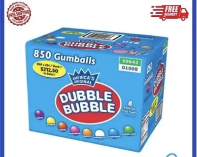 New Dubble Bubble Bubble Gum Balls 1 Inch Gumballs 850 Count 15 Lbs Bulk Vending • $51.92