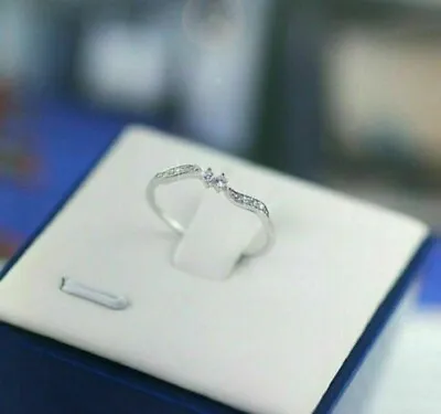 $90.35 • Buy 1 Ct Round Cut Diamond Lab-Created V-Shape Engagement Ring 14K White Gold Finish