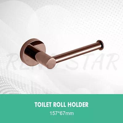 Rose Gold Bathroom Accessories Towel Rail Rode Hook Toilet Roll Holder Soap Dish • $39