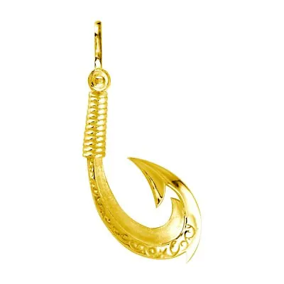 Medium Hei Matau Maori Tribal Fish Hook Charm In 14k Yellow Gold • $434