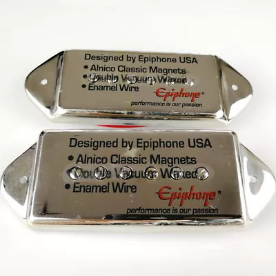 New Epiphone Casino Dog Ear P90 Guitar Pickup Neck + Bridge Pair Chrome • $33