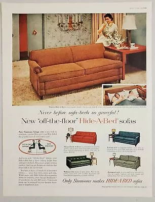 1955 Print Ad Simmons Hide-A-Bed Sofas With Beautyrest Mattress ChicagoIllinois • $17.08