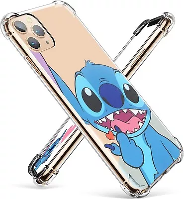 £4.99 • Buy IPhone 11 6.1  Darrnew Heart Lilo Stitch Case   Cartoon Soft TPU Cover Bumper