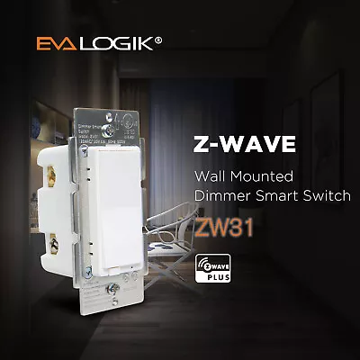 EVALOGIK Z-Wave Plus Dimmer Switch Smart Home Automation - Wall Plate Included • $28.50