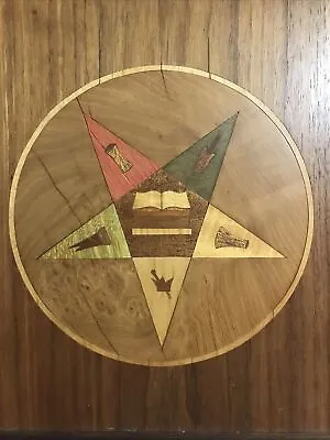 Vintage Folk Art Wooden Inlaid Masonic Order Of The Eastern Star Wall Plaque • $129.50