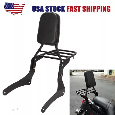 Rear Backrest Sissy Bar & Luggage Rack Pad For Kawasaki Vulcan 900 VN900 1996-18 • $94.73