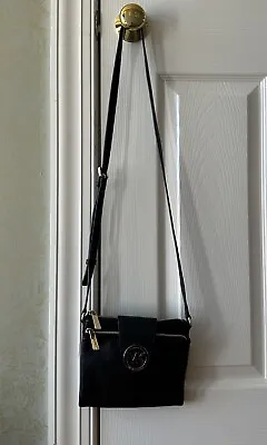 MICHAEL KORS Fulton Small Pebbled Leather Crossbody Bag Black • $60