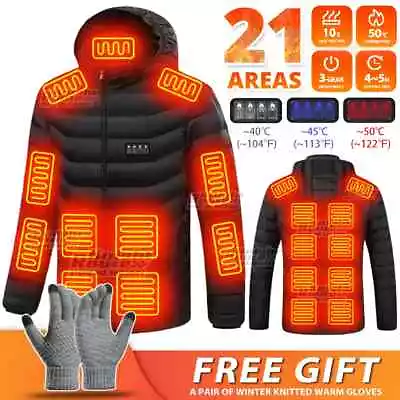 21 Areas Heated Jacket Men Electric Winter Women's Motorcycle Jacket USB Warm • $53.12