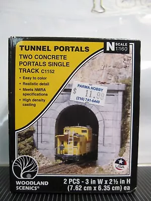 Woodland Scenics  C1152 CONCRETE TUNNEL PORTALS - SINGLE TRACK - Two • $7.95