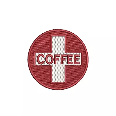 Coffee Medic Patch Embroidered Iron-on Applique Funny Military Humor • $6.50