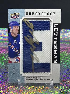 2018-19 Chronology Letterman Nameplate Auto Relics 08/10 Mark Messier Patch HOF • $18.50