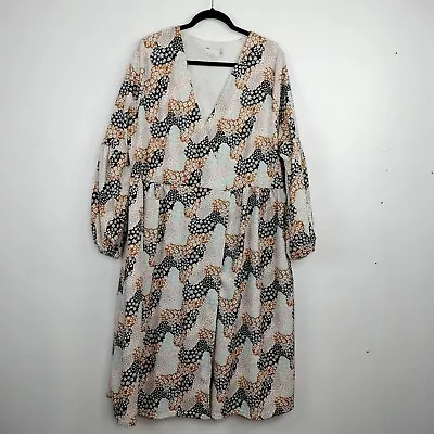 $34.90 • Buy ASOS Design Curve Wrap Front Dress Plus Size 20 UK Made In Morocco Paisley Print