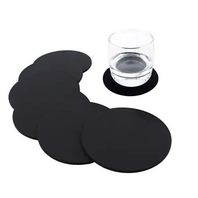 $10 • Buy Silicone Drink Coasters Cup Mat Cup Costers Tableware Black With Holder Set Of 6