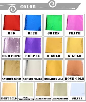 100 Sheets Gold Silver Copper Foil Paper Leaf Gilding Art Craft Metallic DIY • £4.99