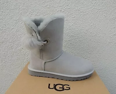 Ugg Grey Violet Irina Bling Bailey Pom Suede/ Sheepskin Boots Us 10/ Eu 41 ~nib • $129.95