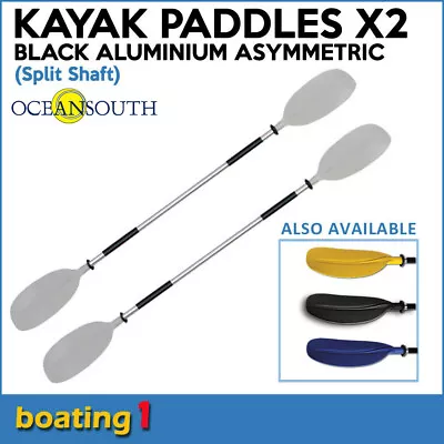 2x Premium 2.17m White Aluminium Asymmetric Kayak Paddles Canoe (Split Shaft) • $45