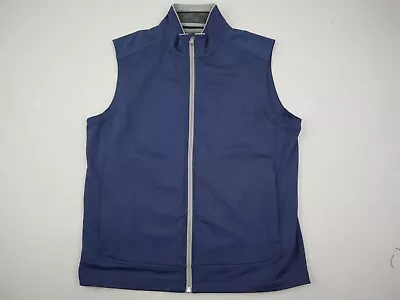 Vineyard Vines Vest Men Medium Navy Jim Nantz Sleeveless Jacket Pockets Adult M • $49.99