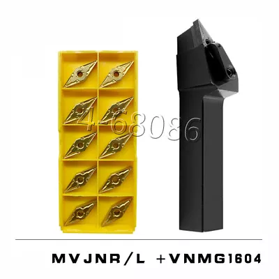 5PC VNMG160408 VNMG332 Carbide Insert+ MVJNR1616K16 16mm Lathe Turn Tool Holder • $15.40