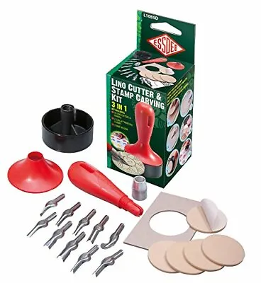 Essdee 3 In 1 Lino Cutter And Stamp Carving Kit (10 Cutters And 5 Carving Stamp • £29.86