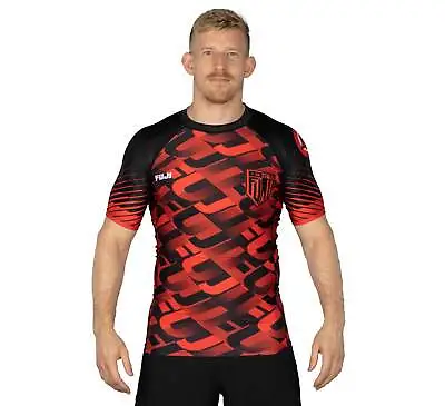 Fuji Match MMA BJJ Jiu Jitsu ShortSleeve Short Sleeve SS Rashguard - Red Black • $49.99