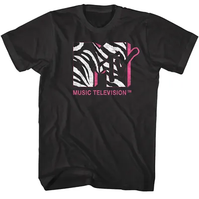 MTV Men's T-Shirt Zebra Print Logo Minimalistic TV Logos American Music • $22.13