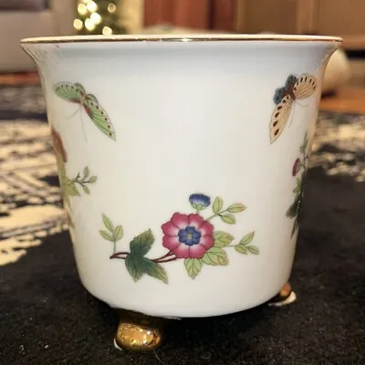 Stunning Lemax Floral Ceramic Vase With Gold Trim And Feet • $20