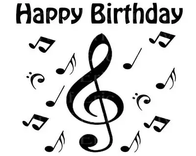 Music Notes Happy Birthday ~ Edible 2D Fondant Cake Cupcake Topper ~ D22719 * • $9.98