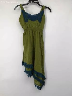 Matilda Jane Clothing Womens Green Cotton Sleeveless Scoop Neck Sundress Size S • $9.99