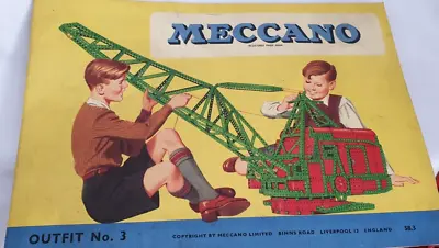 Vintage Meccano Instructions Outfit No 3  -  1950's  -  Good Condition  • £2.95