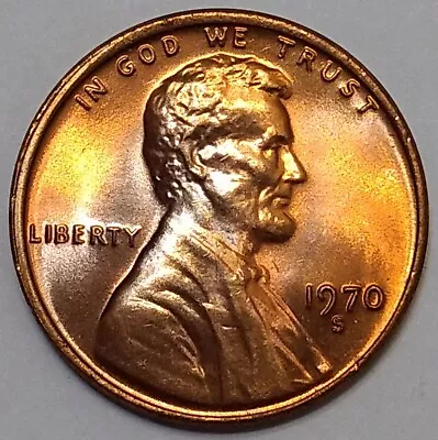 1970-S Superb Gem Mint State Lincoln Cent ~ RB ~ Toned ~ Great Quality! • $7.50