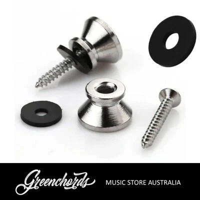 $9.90 • Buy Guitar Strap Button End Pins Bass Acoustic Electric Ukulele Chrome + Strap Lock