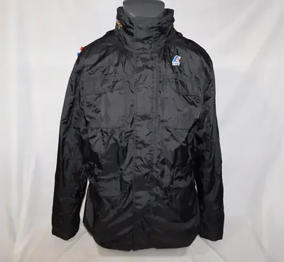 K-Way Mens L Nylon Black Mansfield Field Jacket Waterproof Windproof • $73.99