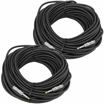 Seismic Audio NEW PAIR 100 Foot 1/4  Speaker Cables Cords Wires PA/DJ • $119.99