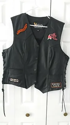 $47 • Buy Xelement Womens Motorcycle Leather Vest Sz 2XL