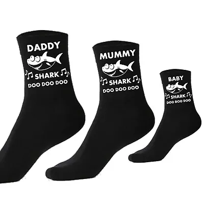 Baby Shark Socks Mummy  Daddy Grandad Nanny Auntie Personalised Gift  • £2.45