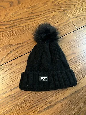 Ugg Australia Knit Beanie Hat Pom Black  • $14