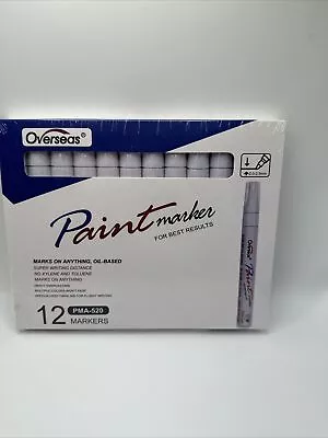 12 WHITE Oil Based PAINT MARKER PEN  Permanent Marking Overseas PMA-520 • $12.99