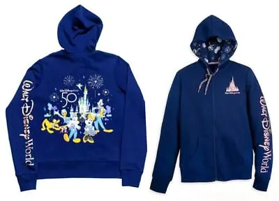 $98.95 • Buy Disney World 50th Anniversary Mickey & Friends Castle Zip Hoodie Jacket 3xl