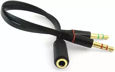 £3.90 • Buy 3.5mm Y Splitter 2 Jack Male To 1 Female Headphone Mic Audio Adapter Cable UK