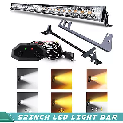 52inch Led Light Bar Spot Flood Combo With Brackets For Wrangler JK 2007-2017 • $146.99