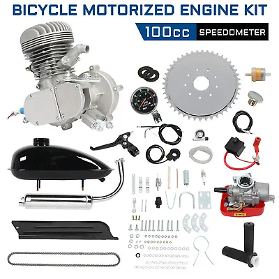 Full Set 26-29  100cc 2-Stroke Bike Gas Motor Engine Kit Bicycle Speedometer • $97.99