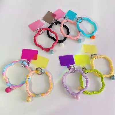 Candy Color Flower Rubber Bracelet Chain For IPhone Samsung Huawei Mobile Phone • £4.27