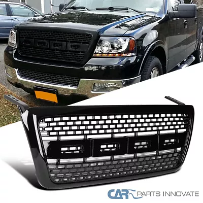 Fit 2004-2008 Ford F150 Pickup Glossy Black Raptor Style Bumper Hood Grille • $77.35