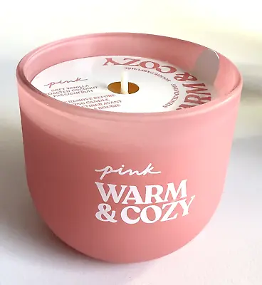 Victoria’s Secret PINK Scented Candle Single Wick Frosted Glass Warm & Cozy • $18.95