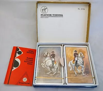 VTG Piatnik Wien Playing Cards Austria Horses Husbandry Horse Riding - Unopened • $11.99