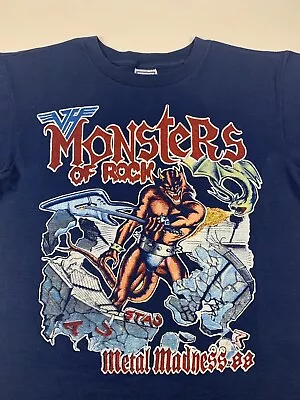 Vintage 1988 80s Van Halen Monsters Of Rock Metal Madness Tour Metallica T Shirt • $198