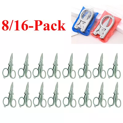 8/16-Pack Folding Scissors Stainless Steel Mini Handy Pocket Travel Multi Use US • $10.83