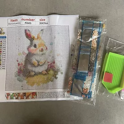 Brand New Diamond Painting Kit Diamond Art Cute Rabbit 20cm X 20cm • £3.49