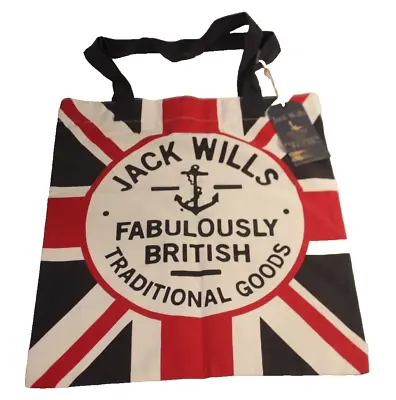 Jack Wills London Fabulously British Traditional Goods Cotton Shopping Tote Bag • £9.27