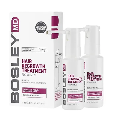 2 Month Supply Bosley 2% Spray Hair Regrowth Treatment For Women – 06/2024 • $9.99